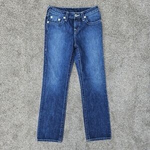 True Religion Straight Leg Blue Denim Jeans Pants 100% Cotton Kids Girls Size 12